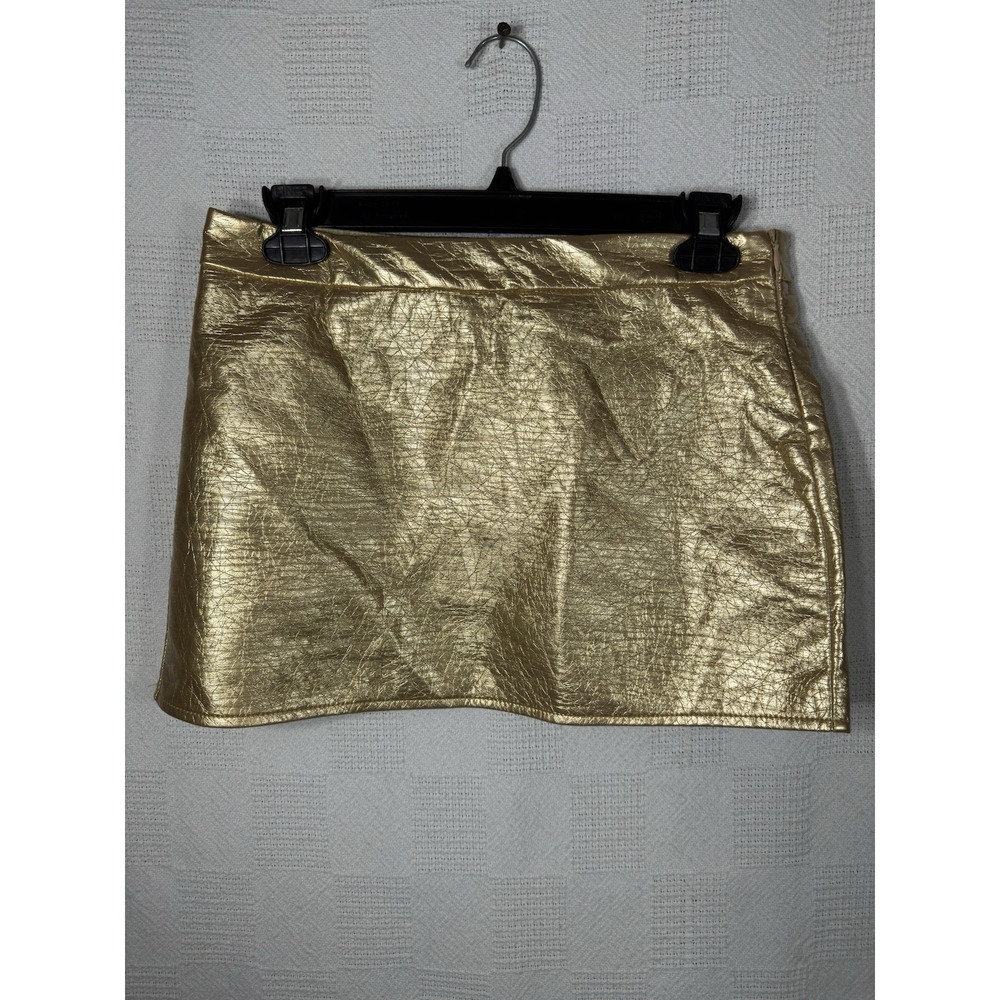 Missguided Women's Metallic Gold Mini Skirt Size XS